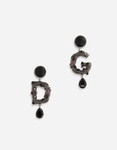 Dolce And Gabbana Earrings, Dg Logo, Themed Jewelry, Black Rhinestone, Girly Jewelry