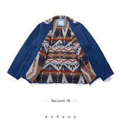 Style: French Workwear Style NeckLine: Lapel Sleeve:Long Sleeve Weight:0.7KG  Material: 100%Cotton Design Detail:Handmade Indigo Blue Color, Aztec Pattern Occasion: Workwear/Daily/Streetwear Size Length Bust Shoulder Sleeve cm inch cm inch cm inch cm inch S 68 26.77  106 41.73  44 17.32  61 24.02  M 69 27.17  110 43.31  46 18.11  62 24.41  L 70 27.56  114 44.88  48 18.90  63 24.80  XL 71 27.95  118 46.46  50 19.69  64 25.20  2XL 72 28.35  122 48.03  52 20.47  65 25.59 Winter Cotton Sport Coat With Lapel Collar, Winter Cotton Single Breasted Sport Coat, Blue Cotton Denim Jacket With Lapel Collar, Blue Denim Jacket With Lapel Collar For Fall, Fall Blue Denim Jacket With Lapel Collar, Winter Workwear Denim Jacket Single Breasted, Winter Workwear Single Breasted Denim Jacket, Winter Single-breasted Long Sleeve Denim Jacket, Outdoor Denim Jacket With Patch Pockets And Long Sleeves