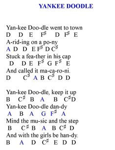 an old song with the words yankee doodle