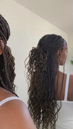 Goddess Braids Hairstyles, Box Braids Hairstyles For Black Women, Cute Box Braids Hairstyles, Protective Hairstyles Braids, Box Braids Styling, Pretty Braided Hairstyles, Braids With Curls, Long Braids, Goddess Braids