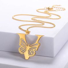 ✨ Introducing our exquisite Butterfly Initial Pendant Necklace—a stunning fusion of personalized charm and graceful elegance! ✨🦋 🌟 Unique Design: This enchanting piece features a delicate initial of your choice, beautifully entwined with a whimsical butterfly, celebrating your individuality while embracing the beauty of nature. 💎 Symbol of Transformation: The butterfly, an emblem of transformation and grace, adds a magical touch, with intricately crafted wings that seem to flutter around the Butterfly Letters, Big Butterfly, Initial Pendant Necklace, Kids Necklace, Meaningful Jewelry, Girl Jewelry, Letter Pendants, Initial Pendant, Necklaces For Women