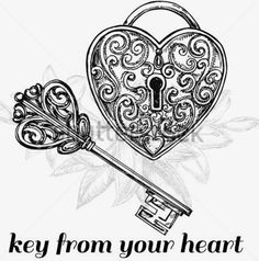 the key from your heart is in the shape of a lock with an ornate pattern on it