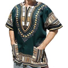 Sleeve Length:Short Sleeve; Gender:Men's; What's in the box:Top; Types:Modern African Outfits; Holiday:Masquerade; Style:Plus Size,African Print,Dashiki; Occasion:Party; Material:Polyester; Age Group:Adults; Clothing Length:; Bust:; Shoulder Width:; Sleeve Length: Men African Fashion, Afrocentric Fashion, African Tops, Thai Clothes, African Outfits, Womens Basic Tops, African Dashiki, Cotton Linen Pants, African Prints