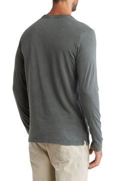 A classic crew neck long sleeve T-shirt in soft washed knit is a must-have for every man's closet.Fit: this style fits true to size.- Crew neck- Long sleeves- Soft knit construction- Washed detail- Approx. 29" length (size M)- ImportedThis item cannot be shipped to Canada. Model's stats for sizing:. Height: 6'0.5". Suit: 39R". Waist: 31". Inseam: 32" Model is wearing size M. Machine wash 100% cotton Casual Long Sleeve Washed T-shirt, Soft-washed Long Sleeve T-shirt For Everyday, Washed Crew Neck T-shirt For Layering, Long Sleeve Washed Cotton T-shirt, Casual Long Sleeve Washed Black T-shirt, Washed Cotton Long Sleeve T-shirt, Everyday Washed Long Sleeve Tops, Everyday Long Sleeve Washed Tops, Long Sleeve Washed Tops For Everyday