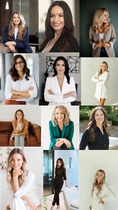 many different pictures of women in business attire