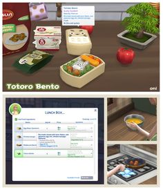 an image of food items in the game totoro bento