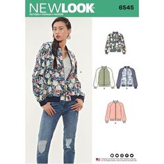 N6545 Women's Coat Pattern, New Look Patterns, Jumpsuit Pattern, Womens Sewing Patterns, Coat Patterns, Simplicity Sewing Patterns, Flight Jacket, Sewing Pattern Design