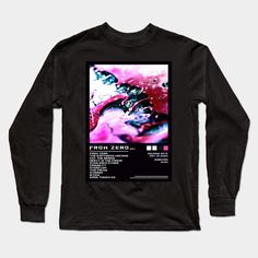 a black long sleeve shirt with an image of a person on it