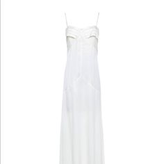 Nwt Beautiful White Satin Silky Dress Perfect For Bridal Events, Honeymoon, Rehearsal Dinner White Fitted Silk Slip Dress, White Silk Slip Dress For Daywear, White Slip Dress For Spring Evening, White Slip Dress For Spring Formal, White Fitted Silk Maxi Dress, Fitted White Silk Maxi Dress, White Silk Maxi Dress For Daywear, White Silk Daywear Dress, White Silk Dress For Spring