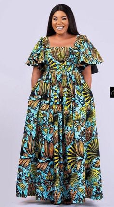 Ankara Flare Gown, Ankara Gown Styles For Ladies, Gown Styles For Ladies, Big Tummy, Ankara Long Gown Styles