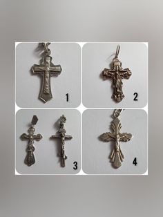 Antique silver crosses, vintage pendant, Christian crosses, Religious jewelry, Small silver crosses.( кор украшение и монеты).  1 photo. Cross with chain, Save and save written on the cross, cross length 3 cm (1.2 inches), chain length 60 cm (23.6 inches), material silver, vintage and original 60s. 2 photos. Cross with a chain, Save and save written on the cross, cross length 4 cm (1.6 inches), material silver, vintage and original 60s. 3 photos. Set of two crosses, length 3.5-4 cm (1.2-1.6 inch Vintage Handmade Cross Pendant Necklace, Vintage Crucifix Cross Necklace As Gift, Vintage Crucifix Cross Necklace Gift, Vintage Nickel-free Cross Necklace, Vintage Sterling Silver Cross Necklace Gift, Vintage Cross Charms Jewelry, Vintage Cross Necklace As Gift, Vintage Silver Sterling Silver Cross Necklace, Vintage Sterling Silver Cross Necklace