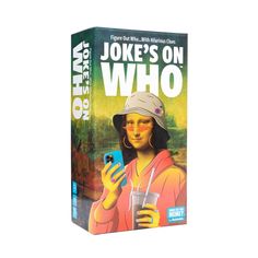 a card game box with an image of a woman holding a cell phone in her hand