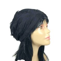 "Grunge Black Beanie Goth Beanie Grunge Hat Lightweight Slouch Hat Goth Slouchy Beanie Steampunk Slouchy Beanie Black CUSTOM SIZE/Lining COLOR ALERT...dark black. Images have been lightened to show detail. Also available in white https://www.etsy.com/listing/1075906343/white-slouchy-beanie-shredded-beanie?ref=shop_home_active_1 One side is shredded black lightweight cotton blend Reverse side is fully-lined in black 100% cotton jersey knit, white 100% cotton jersey knit, black nylon mesh. My slou Adjustable Punk Style Costume Hats And Headpieces, Adjustable Punk Costume Hats And Headpieces, Gothic Black Hat For Fall, Fitted Black Costume Hats For Fall, Fitted Black Costume Hats And Headpieces For Fall, Gothic Costume Hats And Headpieces For Alternative Fashion, Black Costume Hat For Fall, Black Slouchy One Size Hat, Black Fitted Witchy Hat