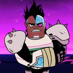 an animated character with black hair and glasses holding a white object in his hand while looking at the camera