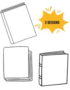 three books are shown with the text 3 designs