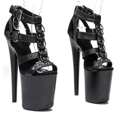 TAAFO 20cm/ 8inches Matte PU Sandals Lady Party Platform High Heel Sandals Nightclub Stage Pole Dance Shoes Same As Picture-35 Platform Sandals With Closed Toe For Club, Closed Toe Platform Sandals For Club, Platform Sandals With Round Toe For Club, Club Heels With Platform And Round Toe, Platform Heels With Round Toe For Club, Club Platform Heels With Round Toe, High Heel Synthetic Sandals For Club, Punk Style Round Toe Party Sandals, Platform Closed Toe Heels For Club