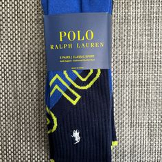 New Men’s “Polo Ralph Lauren” 3-Pairs Sport Socks, Arch Support, Cushion Comfort Sole, Signature Polo Pony, Made In China Blue Anti-odor Sports Socks, Blue Anti-odor Sporty Socks, Casual Blue Socks For Sports Events, Blue Sports Socks, Yellow Sporty Socks For Sports, Ralph Lauren Men Casual, Polo Pony, Ralph Lauren Sport, Sports Socks