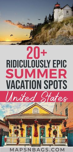 an image of the sun setting with text overlay reading 20 ridiculously epic vacation spots united states