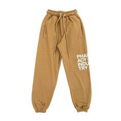 Pharmacy Industry Brown Cotton Women Track Women's Trouser Chic Logo, Style Casual Chic, Jeans Pant, Cotton Jeans, Printed Drawstring, Tracksuit Women, Fashion Website, Overall Shorts, Pharmacy