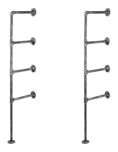 two metal racks with handles on each side