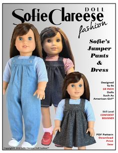 an advertisement for doll clothes with two dolls