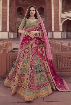 Bridal Multicolour Lehenga Pink Bridal Lehenga, Multicolor Wedding, Designer Bridal Lehenga Choli, Designer Bridal Lehenga, Lehenga Online, Pink Lehenga, Lehenga Choli Online, Wedding Saree Indian, Ghagra Choli