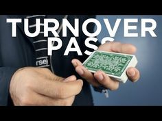 a man holding a cell phone in his hand with the words turnover pass on it