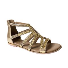 Make your feet a work of art with the Millie platinum embellishment flat sandal! This unique sandal features eye-catching embellishments that will add a pop of style to any outfit. Step out in comfort and confidence with these one-of-a-kind sandals. Features: Embellishment hand-beaded by the artisans All-day wear Cushioned Footbed Zip at the back for the comfortable wear Composition: Upper - 80% Textile & 20% Leather Lining - 100% Leather Sock - 100% Leather Outsole - 100% Rubber Leather Socks, Hand Beading, Flat Sandals, Embellishments, Platinum, Composition, Make Your, Confidence, Sandals