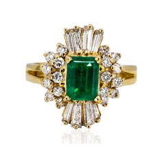 14k Ring with 1.32 carat Colombian emerald and 1.11 carats of round and baguette cut diamonds 7.24 grams Classic Green Diamond Ring With Baguette Diamonds, Formal Green Diamond Ring With Baguette Diamonds, Colombian Emerald Ring, Colombian Emeralds, Sarasota Fl, Baguette Cut Diamond, Baguette Cut, Emerald Ring, Sarasota