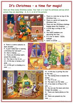 English Teaching Resources, Short Stories For Kids, Hanging Stockings, Esl Worksheets, Christmas Scenes