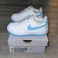 Nike Air Force 1 Low Easyon (Ps) “Aquarius Blue” Size - 10c New, Never Worn, With Original Box Aquarius Blue, Nike Custom, Shoes Nike Air Force, Shoes Nike Air, Nike Air Force 1 Low, Custom Nikes, Air Force 1 Low, Kids Nike, Shoes Nike