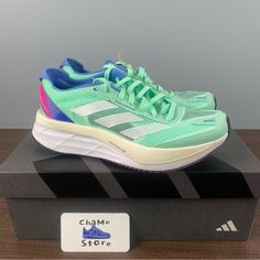 Brand New. Never Worn. Come With Original Box . I Carefully Package And Ship Immediately. Let Me Know If You Have Any Questions. Woman’s Sz 6,5,7,8,9.5,10 Ship Same Or Next Business Day! 100% Authentic! Touch The Follow Bottom To Get Updated Every Day About New Deals. Green Low-top Running Shoes For Marathon, Green Low-top Marathon Sneakers, Green Low-top Adidas Running Shoes, Adidas Green Running Shoes With Round Toe, Adidas Green Running Sneakers, Adidas Green Training Sneakers, Adidas Casual Sneakers For Marathon, Adidas Lace-up Sneakers For Marathon, Green Adidas Running Shoes With Synthetic Material