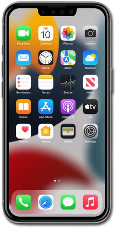 an iphone with the home screen showing various apps and icons, including apple's logo