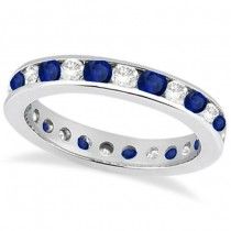 Channel-Set Sapphire & Diamond Eternity Ring 14k White Gold (1.50ct) Allurez Jewelry, Channel Set Rings, Diamond Eternity Ring, Blue Sapphire Diamond, Eternity Band Ring, Eternity Ring Diamond, Blue Sapphire Rings, 14k White Gold Ring, Channel Set