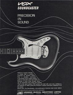 an advertisement for the soundcaster precision in sound guitar, with its manuals