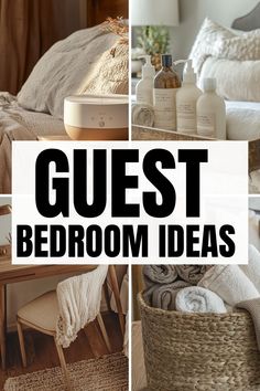 Transform any guest room into a relaxing retreat with these 20 ideas! Find simple, budget-friendly ways to add comfort and charm with cozy daybeds, modern accents, and farmhouse style. A must-read for creating the ultimate guest space! Themed Guest Bedrooms, Cool Guest Bedroom Ideas, Guestrooms Ideas Decor, Airbnb Decor Room Ideas Bedroom, Guest Bedroom Ideas Modern, Guest Bedroom Ideas Cozy Modern, Guest Bedroom Decor Ideas, Small Guest Room Ideas