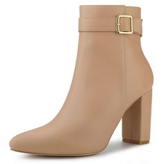 Shop Allegra K for pointed toe buckle decor heel ankle booties you are looking for, get more women's chunky heel for yourelf. Order now! Free Returns! Ankle High Boots, Feminine Dresses, Chunky Heel Ankle Boots, Western Ankle Boots, High Ankle Boots, Womens Chunky Heels, Closed Toe Shoes, Chunky High Heels, Heel Ankle Boots