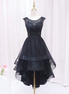 Black Short Prom Dress, Prom Dress High Low, High Low Cocktail Dress, Black Prom Dress Short, Dress High Low, Black Homecoming Dress, High Low Prom Dresses, Short Homecoming Dress, Short Prom Dress