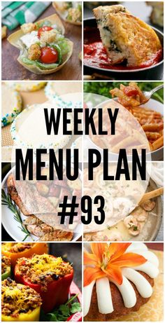 the weekly menu plan for week 39