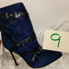 Brand New Never Worn Blue Leather Heels For Night Out, Blue Evening Heels For Fall, Elegant Blue Heels For Fall, Navy Blue Heels, Couple Shoes, Blue Heels, Shoe Game, Shoes Women Heels, Bootie Boots