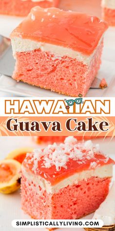 slice of hawaiian guava cake on plate Hawaiian Cakes, Hawaiian Dessert, Hawaii Recipes, Hawaiian Foods, Hawaiian Desserts, Hawaiian Cake, Bakery Goods