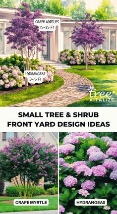 small tree and shrub front yard design ideas