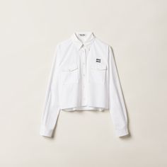 White Poplin shirt | MIU MIU Miu Miu Collared Workwear Tops, Miu Miu Collared Tops For Work, Miu Miu Collared Tops For Workwear, Casual Collared Tops By Miu Miu, Classic Cotton Miu Miu Tops, Classic Miu Miu Cotton Tops, Miu Miu Long Sleeve Cotton Tops, Classic Long Sleeve Miu Miu Tops, Miu Miu Classic Long Sleeve Tops