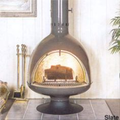 Fire Drum 3 32 Forest Green Freestanding Wood Burning Fireplace With Screen Fireplace Wood Burning, Woodburning Fireplace, Mid Century Modern Fireplace, Malm Fireplace, Fireplace Styles, Standing Fireplace, Refractory Brick, Fireplace Heat, Fireplace Wood