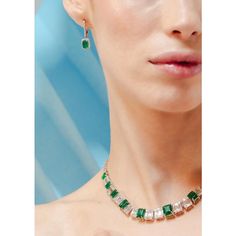 This is part of Chairish’s Fine Jewelry assortment.  Vivid Green Emerald and Diamond Halo Tennis Necklace in 18K Gold studded with octagon cut emeralds and cluster of diamonds. This stunning piece of jewelry instantly elevates a casual look or dressy outfit.  Emerald enhances intellectual capacity of the person. Designed with octagon cut emerald each set after the two cluster of diamonds in solid gold settings. This is a perfect fine emerald tennis necklace. it can be a Unique Gift, Bridal Showe Formal White Gold Emerald Necklace With Jewels, Luxury Baguette Cut Emerald Necklace For Formal Occasions, Elegant Baguette Cut Emerald Necklace For Formal Occasions, Elegant Baguette Cut Emerald Necklace For Formal Events, Luxury Baguette-cut Emerald Necklace For Formal Occasions, Elegant Formal Baguette-cut Emerald Necklace, Elegant Emerald Cut Emerald Necklace For Formal Occasions, Formal Fine Jewelry Emerald Necklace With Baguette Cut, Formal Baguette Cut Emerald Necklace In Fine Jewelry Style