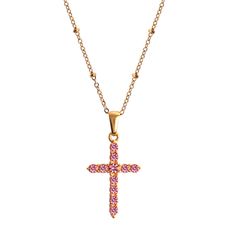 Embrace grace and faith with the Timeless Mary Cross Necklace. Crafted with intricate detail and reverence, this necklace embodies both elegance and spiritual significance. Adorn yourself with a symbol of enduring devotion, a piece that resonates with timeless beauty and unwavering faith. Material: 18K Gold Plated Stainless Steel Stone Colour: Rose Pink Stone Material: Cubic Zirconia Pendant Size: 25x18mm Chain length: 40cm + 5cm Extender Spiritual Clavicle Chain Cross Pendant Necklace, Spiritual Cross Charm Necklace With Adjustable Chain, Spiritual Rose Gold Cross Necklace, Spiritual Pendant Cross Necklace, Spiritual Necklace With Cross Pendant For Blessing, Spiritual Cross Pendant Necklace For Blessing, Short Sleeve Bridesmaid Dress, Unwavering Faith, Misty Rose