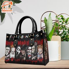 a handbag with an image of the characters on it