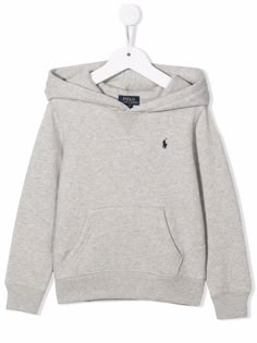 heather grey cotton-blend ribbed detailing signature Polo Pony motif classic hood front pouch pocket long sleeves Ralph Lauren Hoodie, Skandinavian Fashion, Polo Ralph Lauren Kids, Polo Pony, Neue Outfits, Ralph Lauren Kids, Stockholm Fashion, Winter Mode