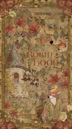 a book cover with an image of a castle and flowers on it's side