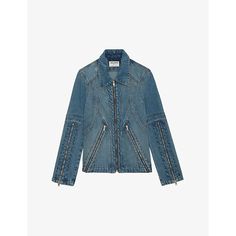 Find ZADIG&VOLTAIRE Zip-embellished Denim Jacket Xs on Editorialist. | Zadig&Voltaire denim jacket100% cottonExposed zip fastening at frontClose fitting, pointed collar, long sleeves, two zips on sleeves, two zip pockets at front, panelled seamed design, straight hem, gold-tone hardwareDry cleanTrue to sizeMidweight, non-stretch Embellished Denim Jacket, Embellished Denim, Denim Jacket Women, Zadig And Voltaire, Denim Jackets, Coats For Women, Denim Jacket, Coats Jackets